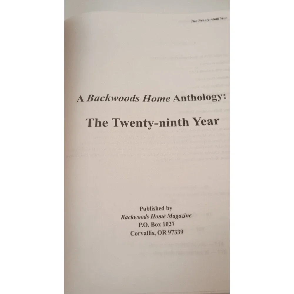 Backwoods Home Anthology the Twenty-Ninth Year by Backwoods Home Paperback